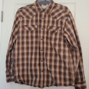 Cody James Brown Plaid Western Shirt